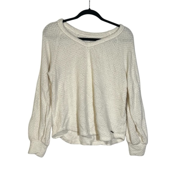 Hollister Cream V-Neck Sweater Knit Size Medium - Picture 1 of 6